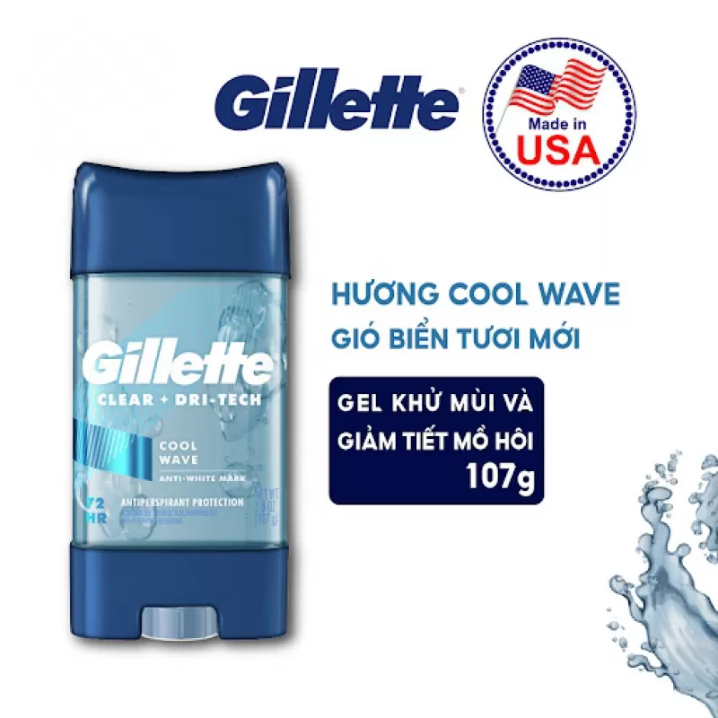 Lăn Khử Mùi Nam Dạng Gel Gillette Endurance Cool Wave 107g