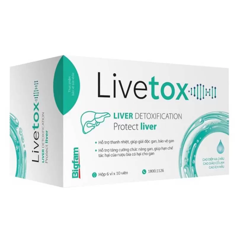 LiveTox BigFam Hỗ Trợ Thanh Nhiệt Giải Độc Gan Bảo Vệ Gan Hộp 6 Vỉ X 10 Viên