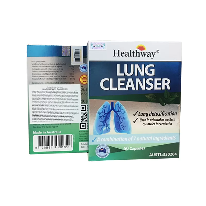 Lung Cleanser Thanh Lọc Thải Độc Phổi Chống Nhiễm Độc Phổi Hộp 60 Viên Úc