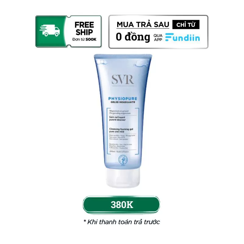 Gel rửa mặt cho da nhạy cảm SVR Physiopure Gelee Moussante