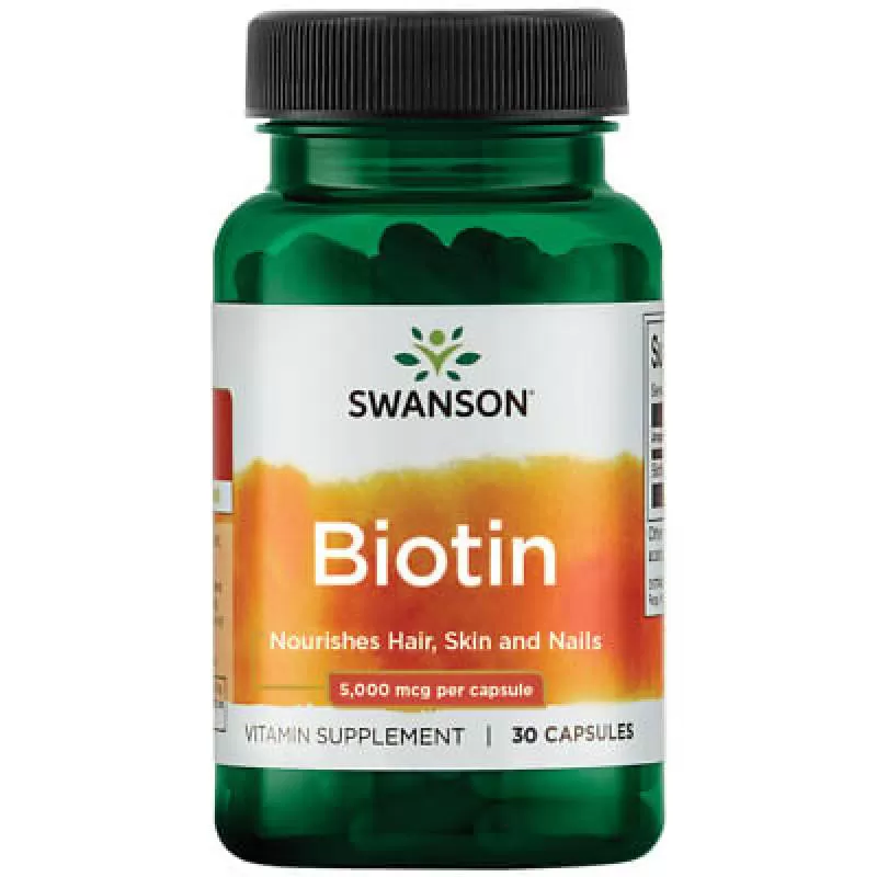 Viên Uống Hỗ Trợ Mọc Tóc Swanson Biotin 5,000 Mcg 30 Viên