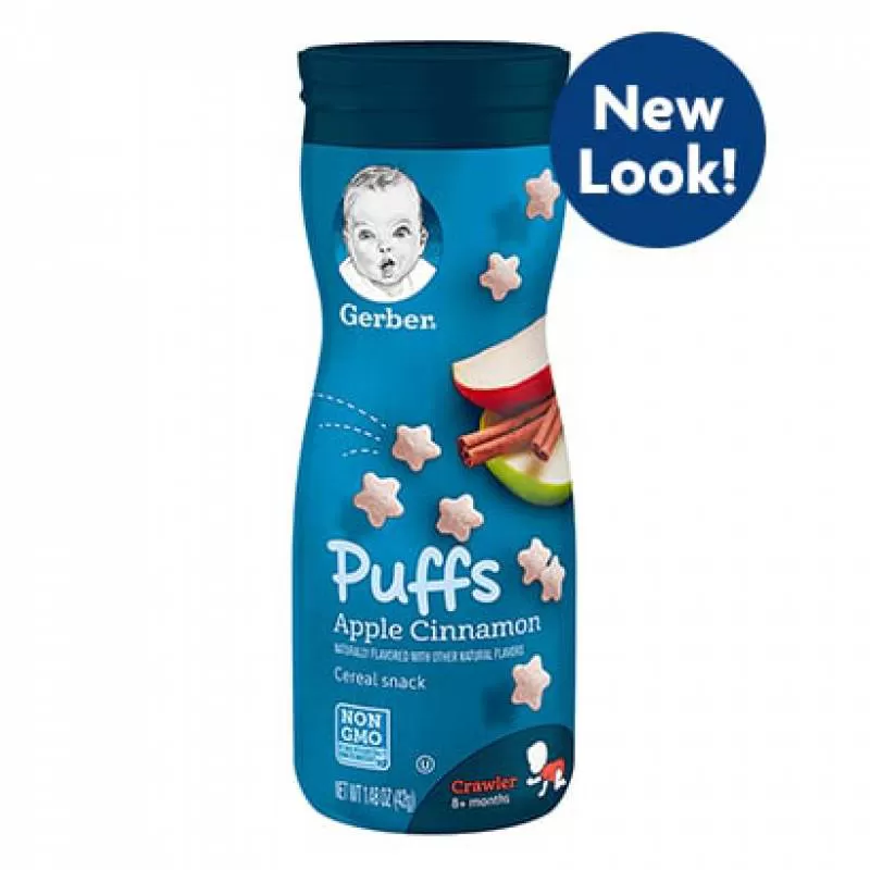 Bánh ăn dặm Gerber Graduates Puffs Cereal Snack-Vị táo quế