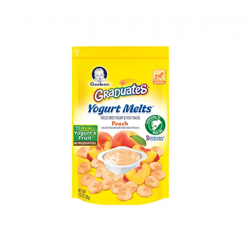 Sữa chua khô Gerber Organic Yogurt Melts, Peach