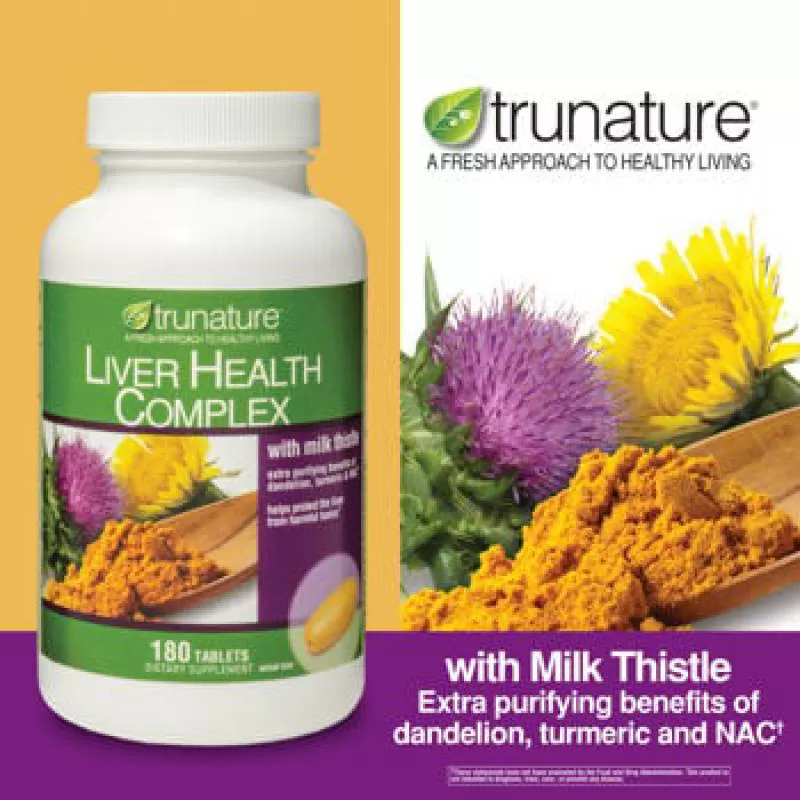 Thực phẩm bảo vệ gan Trunature® Liver Health Complex 1000mg with Milk Thistle 180 viên