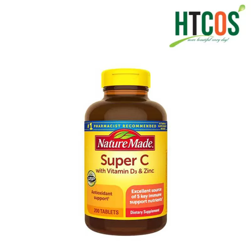 Thuốc Nature Made Super C With Vitamin D3 & Zinc 200 Viên