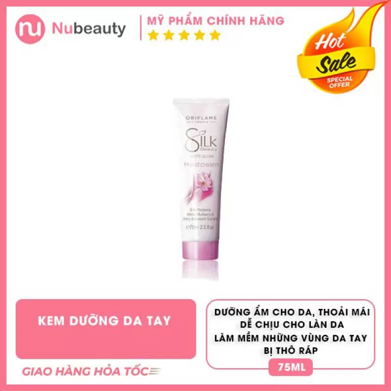 Kem dưỡng da tay Silk Beauty White Glow Hand Cream 26436 Oriflame