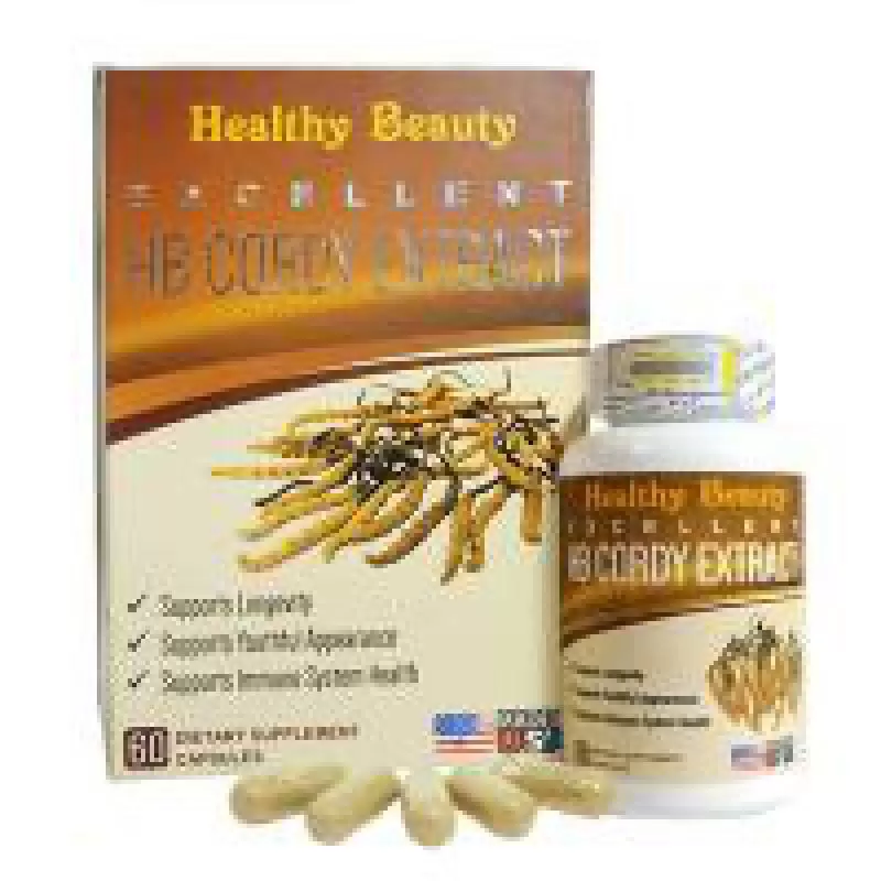 Thực phẩm chức năng Đông trùng hạ thảo HB Cordy Extract Healthy Beauty 60 viên Mỹ
