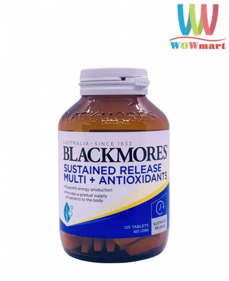 Viên uống chống oxy hóa và rụng tóc kéo dài Blackmores Sustained Release Multi + Antioxidants 125 viên