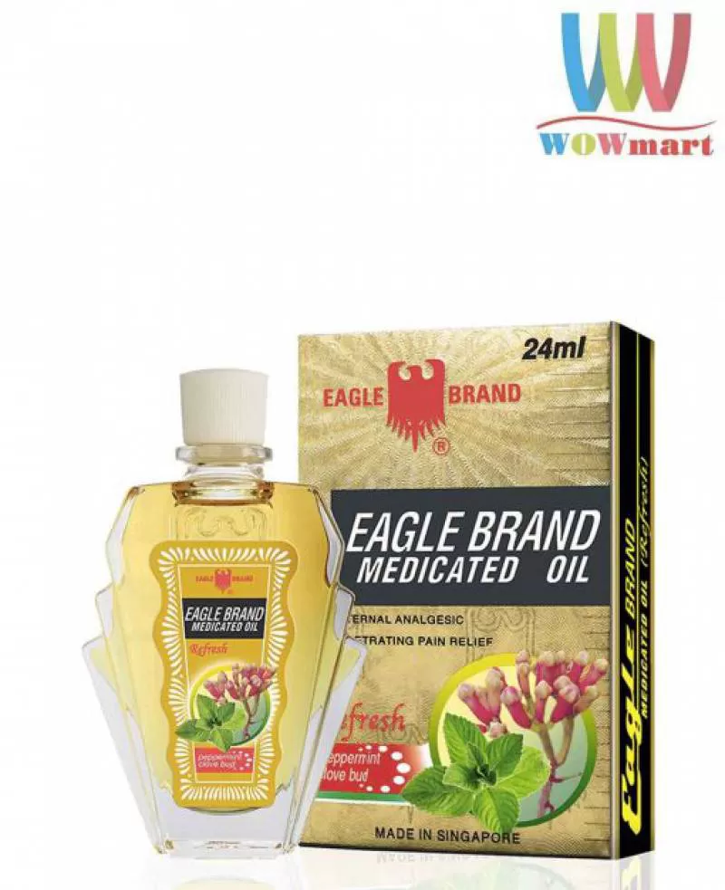 Dầu gió Vàng Con Ó mùi Đinh Hương Mỹ Eagle Brand Medicated Oil Peppermint Clove Bud 24ml