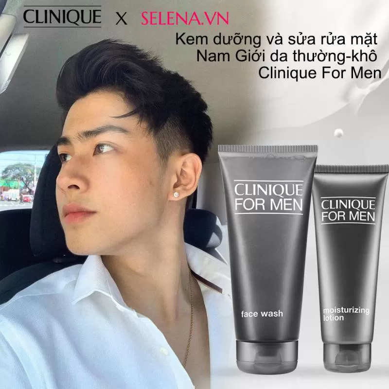 Bộ kem dưỡng và sửa rửa mặt Nam Giới da thường-khô Clinique For Men