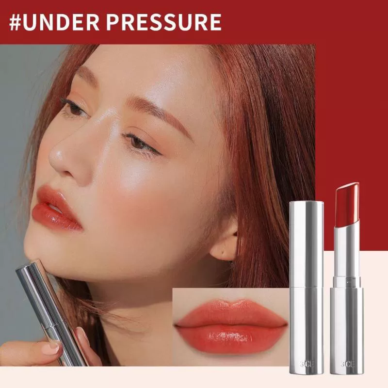 Son Thỏi Màu, Dưỡng Ẩm Cho Đôi Môi Mềm Mại Căng Bóng 3CE Glow Lip Color 3g - #under pressure