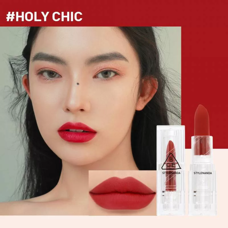 Son Thỏi Lì 3CE Vỏ Trong Suốt Soft Matte Lipstick #Holy Chic - Đỏ Hồng