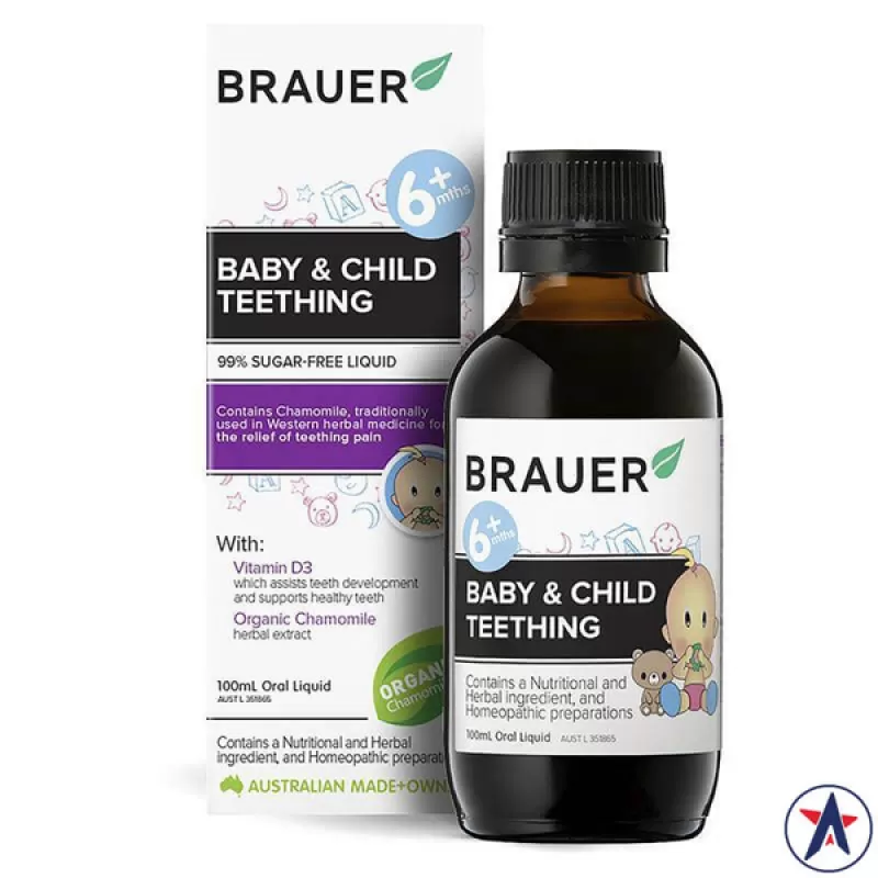 Siro giảm đau khi mọc răng Brauer Baby & Child Teething 100ml