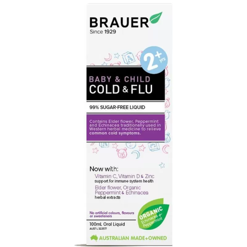 Siro trị cảm cúm Brauer Baby & Child Cold & Flu của Úc 100ml