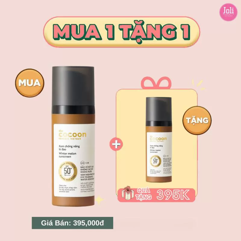 Kem Chống Nắng Bí Đao Cocoon Winter Melon Suncreen SPF50+ PA ++++ 50ml