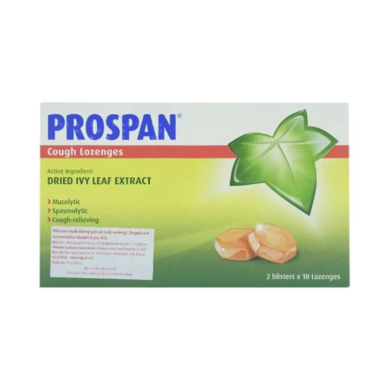 Viên ngậm Prospan trị viêm đường hô hấp, đau họng (2 vỉ x 10 viên)