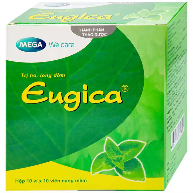 Thuốc Eugica MEGA xanh điều trị ho đờm, cảm cúm, sổ mũi (10 vỉ x 10 viên)