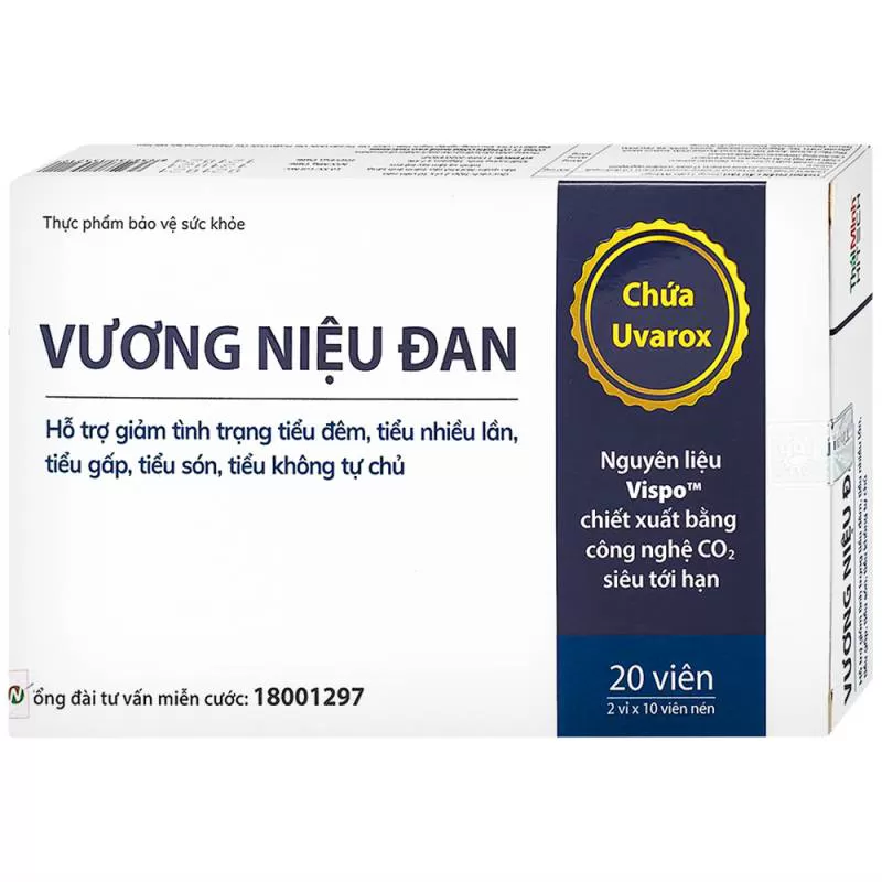 Viên nén Vương Niệu Đan Thái Minh hỗ trợ giảm tình trạng tiểu đêm, tiểu nhiều lần, tiểu gấp (20 viên)