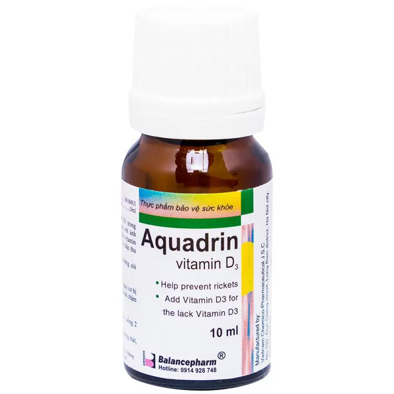 Dung dịch Aquadrin Balancepharm bổ sung vitamin D3 ngăn ngừa còi xương (10ml)