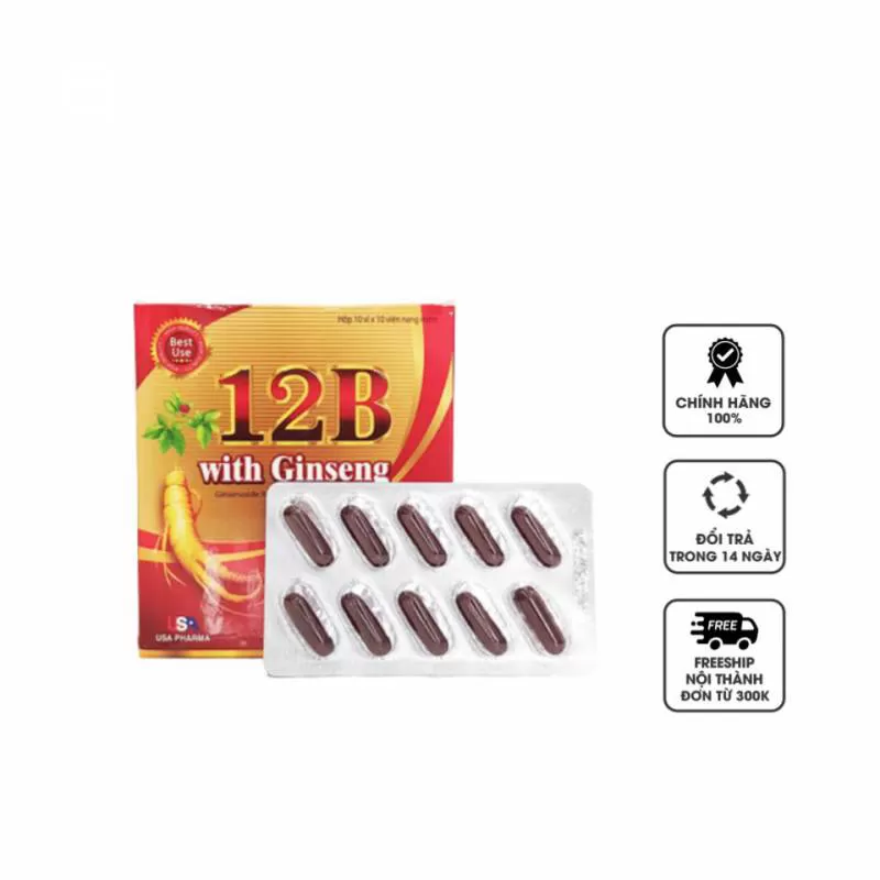 Viên uống 12B with Ginseng Hỗ Trợ Bồi Bổ Cơ Thể