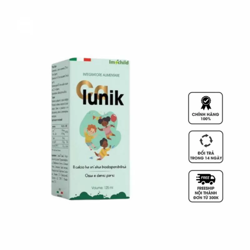 Siro Calunik Imochild hỗ trợ bổ sung canxi, magie, vitamin D3