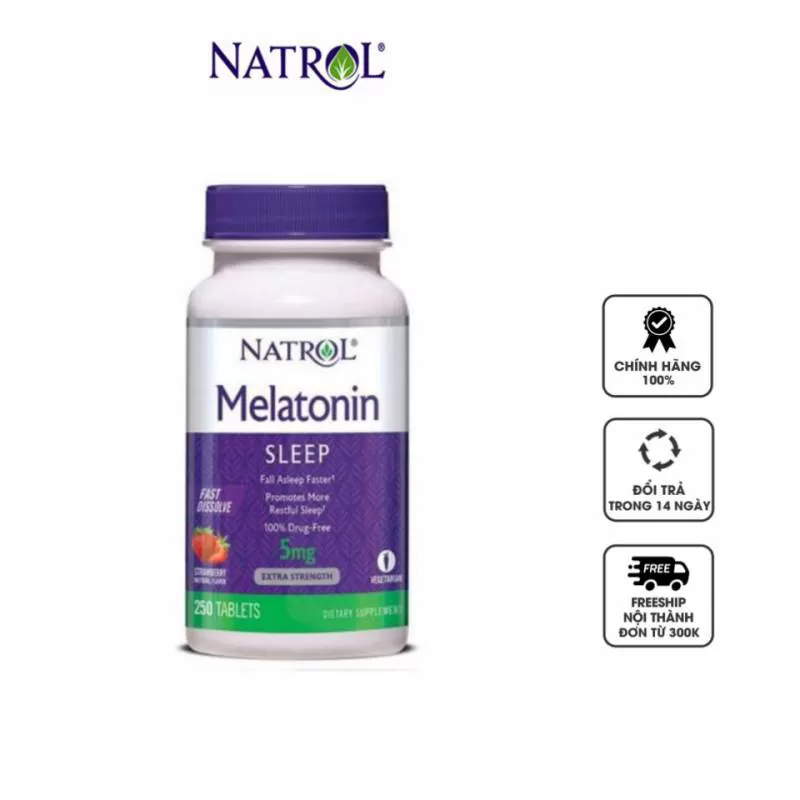 Viên ngậm Natrol Sleep 5mg hỗ trợ ngủ ngon