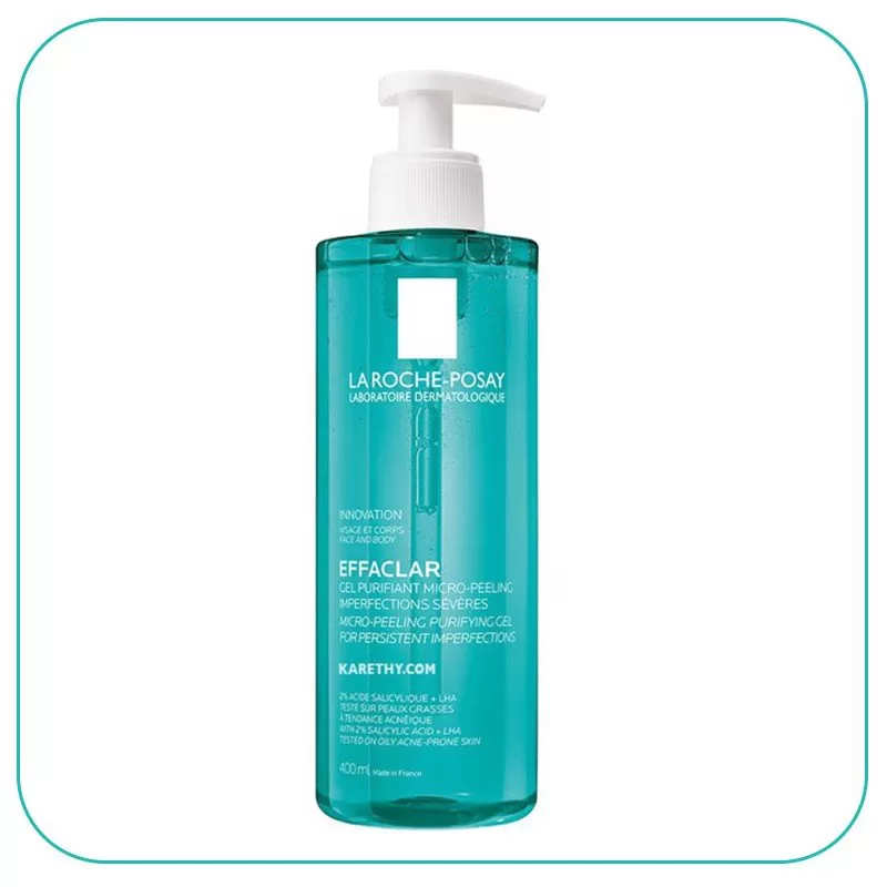 Gel Rửa Mặt & Tắm La Roche-Posay Effaclar Micro-Peeling Purifying Làm Sạch Bã Nhờn & Giảm Mụn 400ml