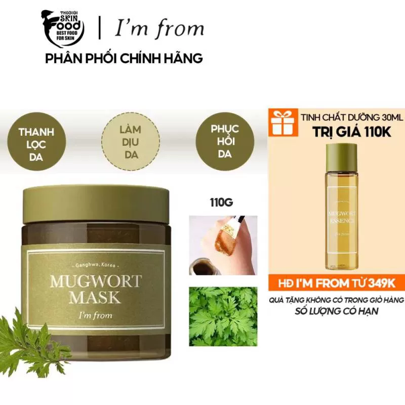 Mặt Nạ Ngải Cứu Làm Dịu, Thải Độc Da I'm From Mugwort Mask 110g