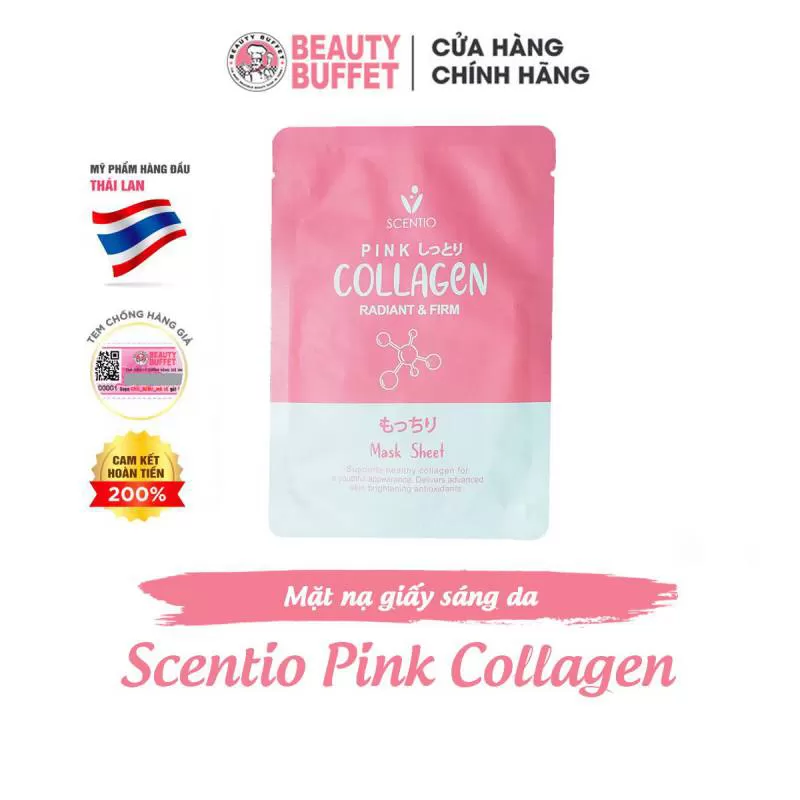 Mặt nạ giấy dưỡng sáng và săn chắc da Scentio Pink Collagen (1 miếng)