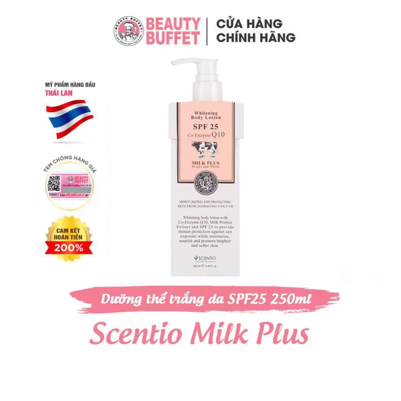 Dưỡng thể dưỡng trắng và chống nắng toàn thân Scentio Milk Plus SPF25 250ml