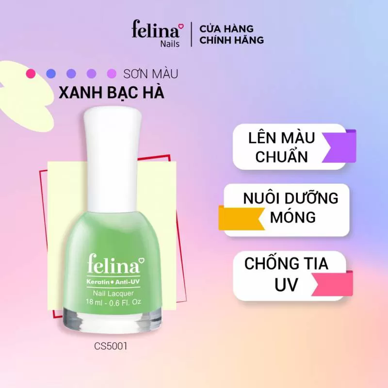 [MÀU MỚI] Sơn móng tay Felina Nail 18ml Xanh Bạc Hà - CS5001 - 41