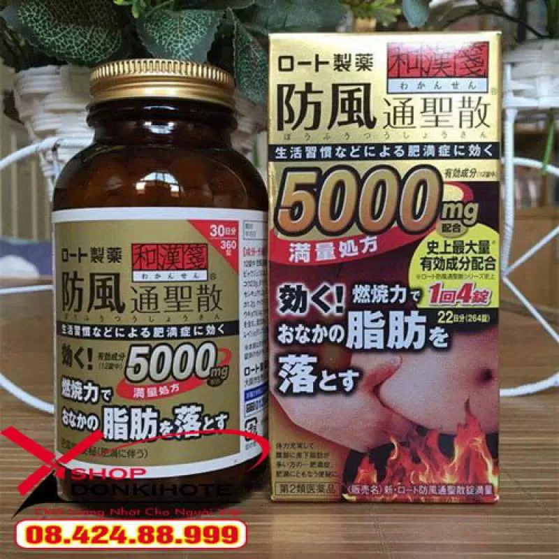 Viên uống giảm mỡ bụng Rohto 5000mg Nhật Bản mới nhất