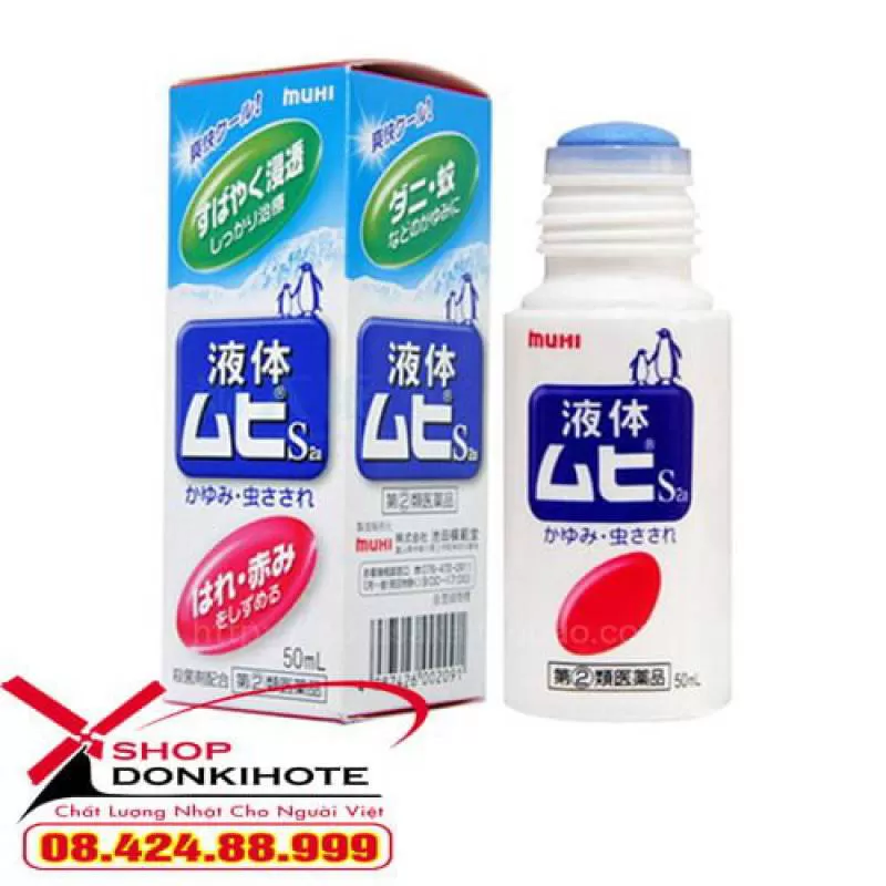 Lăn đặc trị muỗi đốt và côn trùng cắn Muhi 50ml Nhật Bản tốt