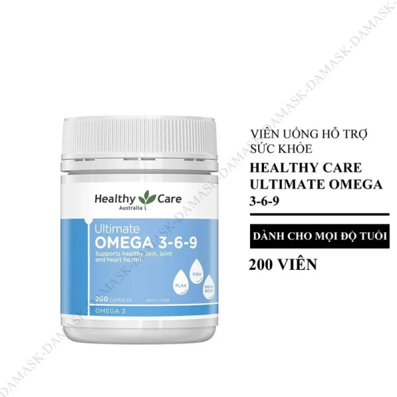 Viên uống dầu cá hỗ trợ tim mạch, huyết áp Healthy care omega 3 6 9 Úc