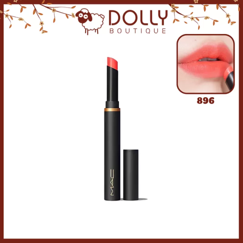 Son Thỏi Mac Powder Kiss Velvet Blur Slim #896 Hot Paprika (Màu Cam Hồng) - 2g