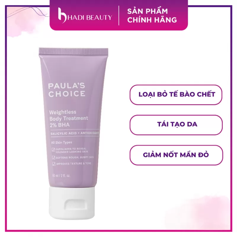 Kem dưỡng thể Paula’s Choice Resist Weightless Body Treatment with 2% BHA