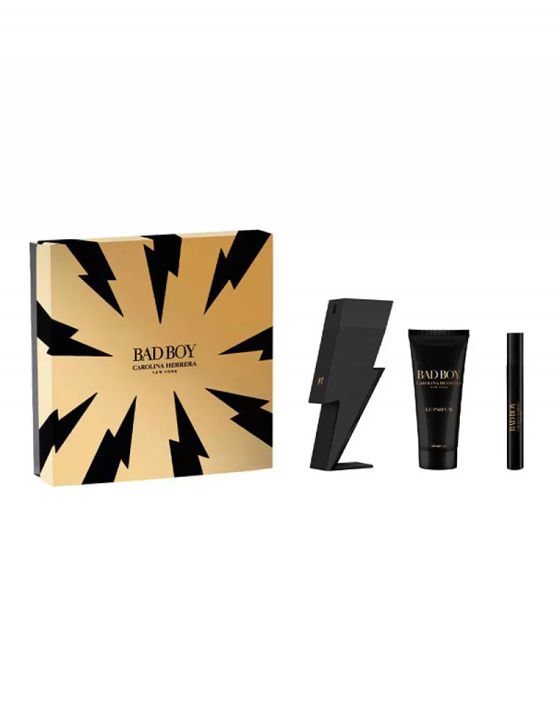 Set Carolina Herrera Bad Boy Le Parfum (EDP 100ml, Mini 10ml, Showergel 100ml) – Kinperfume