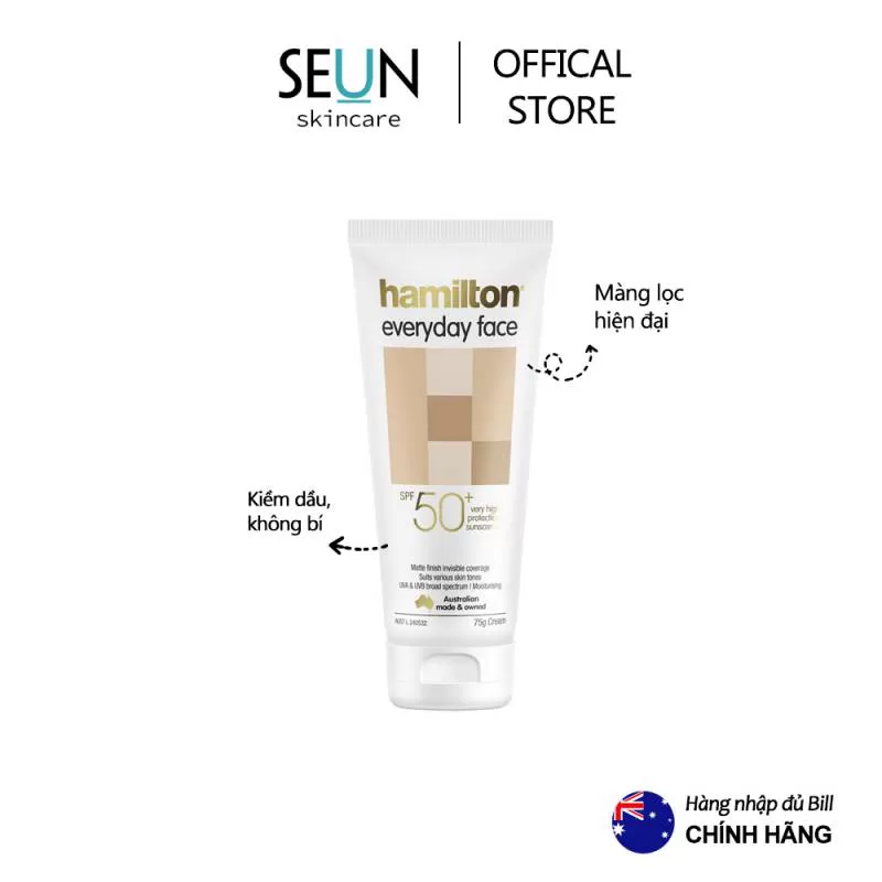 Kem chống nắng hamilton sunscreen everyday face lành tính