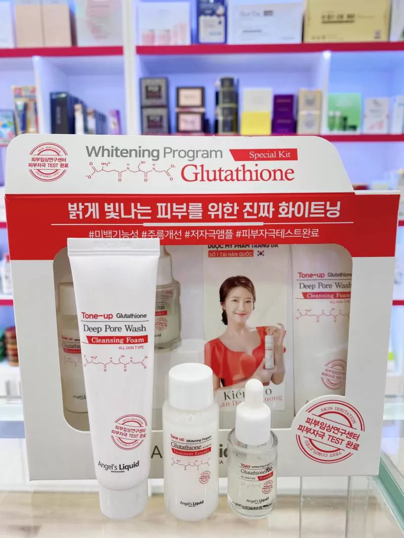 Set Dưỡng Trắng Da, Xoá Mờ Thâm Sạm Nám #7Day Angel's Liquid Whitening Program Glutathione