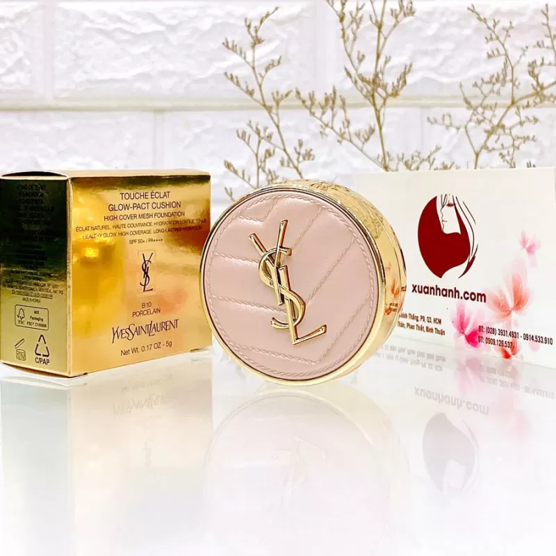Cushion Yves Saint Laurent Touche Éclat Glow-Pact mịn mượt, glow da, #B10 trắng sáng