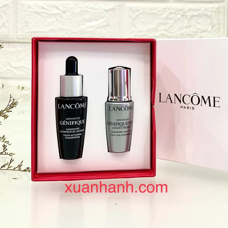 Giftset Lancome Genifique 2sp dưỡng phục hồi trẻ hóa da cho cả mặt và mắt (HOT)