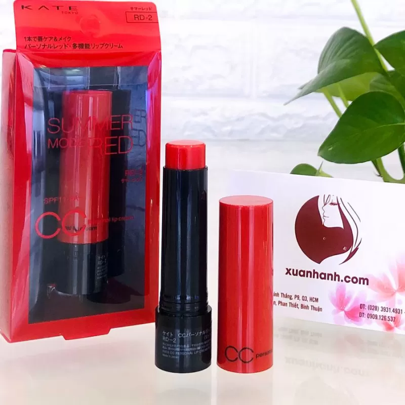 Son dưỡng có màu Kanebo Kate CC Personal Lip Cream SPF11/PA+, #RD-2 đỏ hồng Ruby