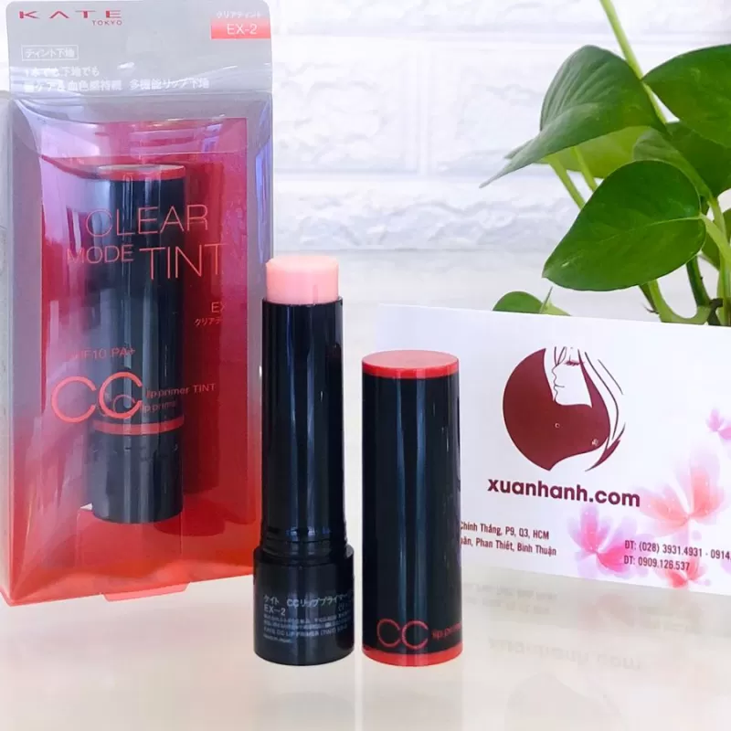 Son dưỡng có màu Kanebo Kate CC Lip Primer Tint SPF10/PA+, #EX-2 hồng nhạt