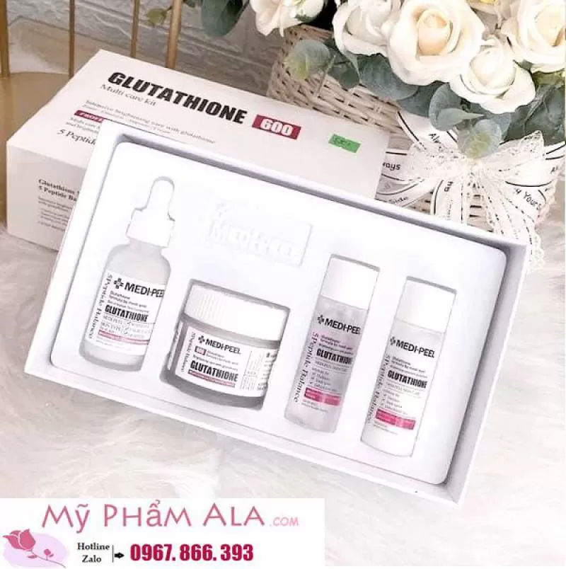 BỘ DƯỠNG TRẮNG DA GLUTATHIONE 600 MULTI CARE KIT MEDI PEEL