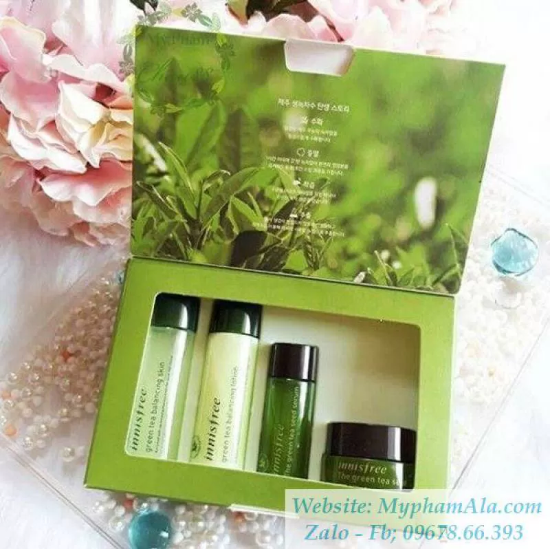 BỘ DƯỠNG DA DÙNG THỬ INNISFREE TRÀ XANH GREEN TEA SPECIAL KIT SET (4 SẢN PHẨM)