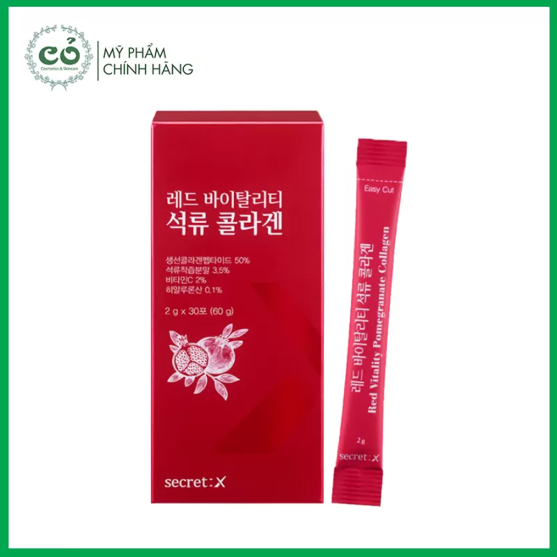 Tinh chất Collagen Lựu dạng bột Secret: X Red Vitality Pomegranate Collagen