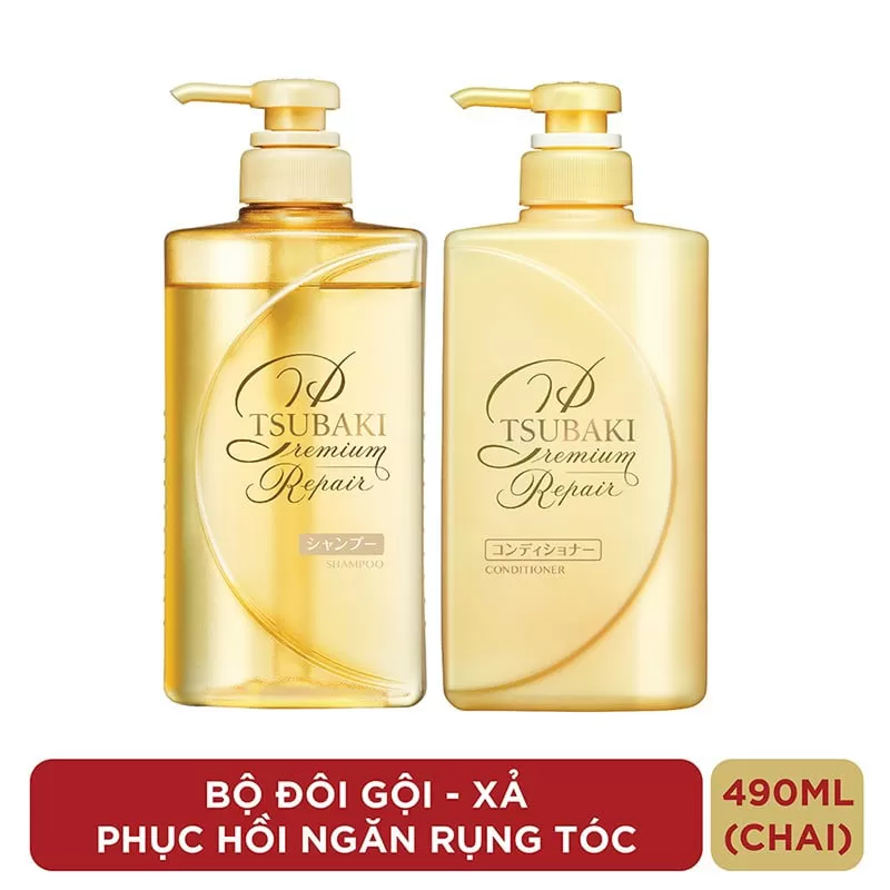 Bộ Dầu Gội Và Xả Phục Hồi Ngăn Rụng Tóc Tsubaki Premium Repair