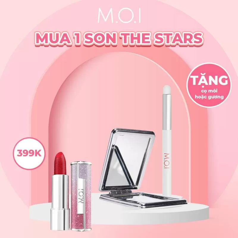 Son thỏi M.O.I Sparkling Matte The Stars Collection No.2 Dark Night - Cam Caramel (Tặng gương trang điểm)