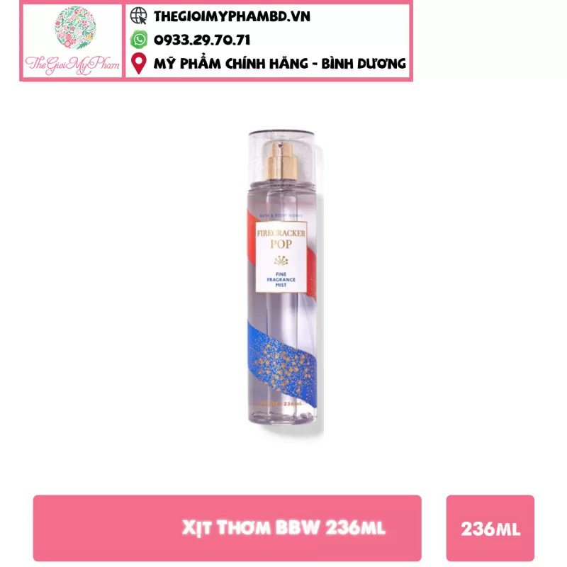 Xịt Thơm Bath and Body Works Fine Fragrance Mist 236ml #Firecracker Pop