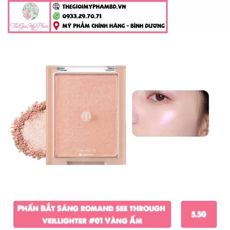 Phấn Bắt Sáng Romand See-Through Veillighter 5.5g - 01 Sun Kissed Veil